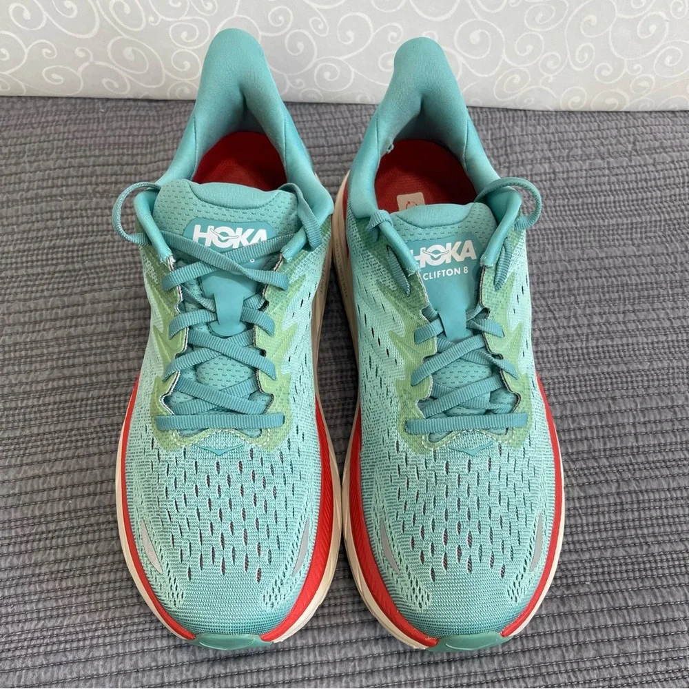 Hoka One One Clifton 8 Women's Size 9 B Blue Running Athletic Sneakers - Picture 3 of 12